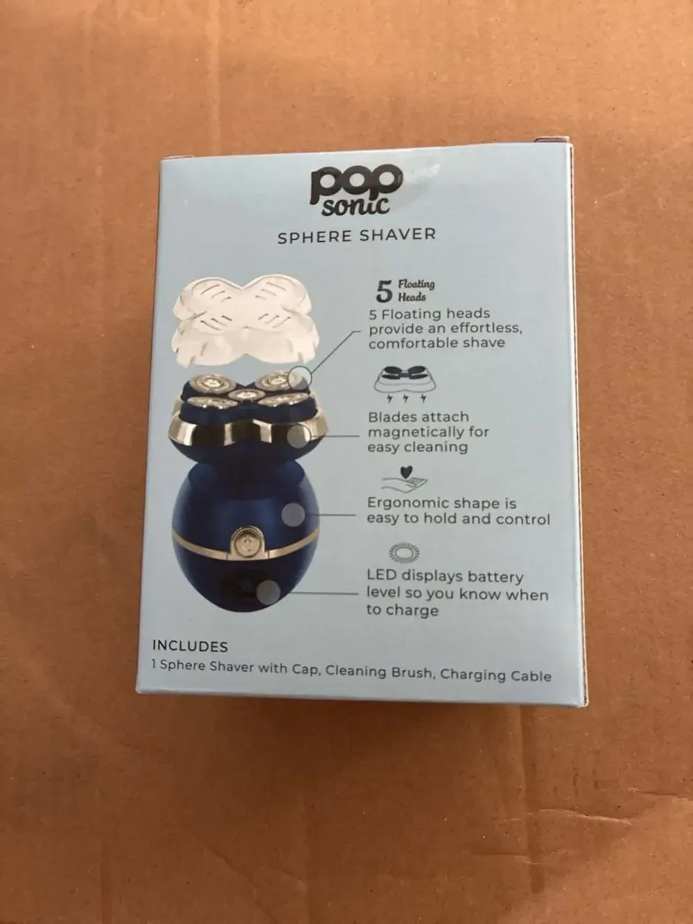 Pop Sonic Sphere Shaver Rechargeable Unisex 5-Head Shaver - Navy
